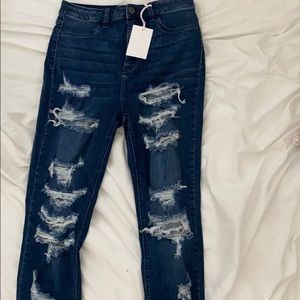 High rise skinny jeans